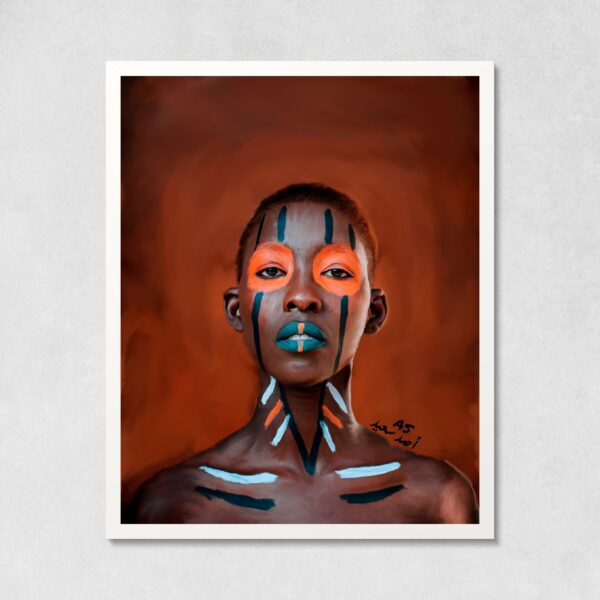 Картина на холсте: Раскрашенная африканская девушка - интернет магазин картин 47art.ru